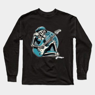 guitar-wielding skull diva Long Sleeve T-Shirt